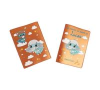 Protège carnet de santé personnalisé, idée cadeau personnalisable bébé, cadeau naissance original, Housse carnet de santé Éléphant Super Héros - CL0007c (Nacré Orange)