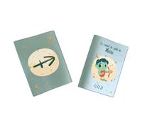 Protège carnet de santé personnalisé, idée cadeau personnalisable bébé, cadeau naissance original, Housse carnet de santé Signe Sagitaire - CL0019i (Nacré Kaki)