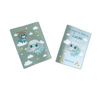 Protège carnet de santé personnalisé, idée cadeau personnalisable bébé, cadeau naissance original, Housse carnet de santé Éléphant Super Héros - CL0007c (Nacré Kaki)