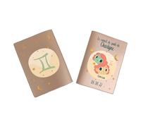 Protège carnet de santé personnalisé, idée cadeau personnalisable bébé, cadeau naissance original, Housse carnet de santé Signe Gemeaux - CL0019c (Nacré Ambre)