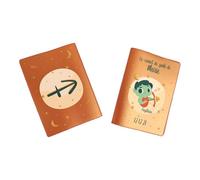 Protège carnet de santé personnalisé, idée cadeau personnalisable bébé, cadeau naissance original, Housse carnet de santé Signe Sagitaire - CL0019i (Nacré Orange)