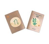 Protège carnet de santé personnalisé, idée cadeau personnalisable bébé, cadeau naissance original, Housse carnet de santé Signe Capricorne - CL0019j (Nacré Ambre)