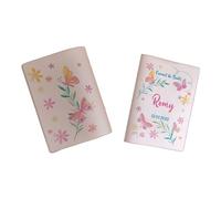 Protège carnet de santé personnalisé, idée cadeau personnalisable bébé, cadeau naissance original, Housse carnet de santé Papillons aquarelle - LC0001b (Nacré Rose)