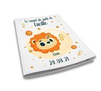 Protège carnet de santé personnalisé, idée cadeau personnalisable bébé, cadeau naissance original, Housse carnet de santé Signe Lion - CL0019e
