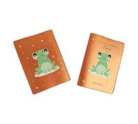 Protège carnet de santé personnalisé, idée cadeau personnalisable bébé, cadeau naissance original, Housse carnet de santé Grenouille - Plusieurs couleurs disponibles - CL0006a (Nacré Orange)