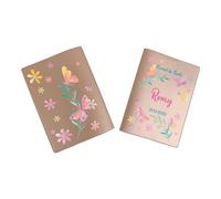 Protège carnet de santé personnalisé, idée cadeau personnalisable bébé, cadeau naissance original, Housse carnet de santé Papillons aquarelle - LC0001b (Nacré Ambre)