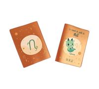 Protège carnet de santé personnalisé, idée cadeau personnalisable bébé, cadeau naissance original, Housse carnet de santé Signe Capricorne - CL0019j (Nacré Orange)