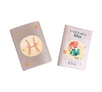 Protège carnet de santé personnalisé, idée cadeau personnalisable bébé, cadeau naissance original, Housse carnet de santé Signe Astrologique Poisson - CL0019l (Nacré Rose)