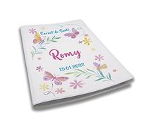 Protège carnet de santé personnalisé, idée cadeau personnalisable bébé, cadeau naissance original, Housse carnet de santé Papillons aquarelle - LC0001b (Blanc)