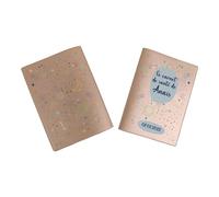 Protège carnet de santé personnalisé, idée cadeau personnalisable bébé, cadeau naissance original, Housse carnet de santé Espace - CL0050a (Nacré Ambre)