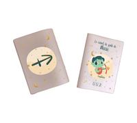 Protège carnet de santé personnalisé, idée cadeau personnalisable bébé, cadeau naissance original, Housse carnet de santé Signe Sagitaire - CL0019i (Nacré Rose)