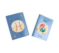 Protège carnet de santé personnalisé, idée cadeau personnalisable bébé, cadeau naissance original, Housse carnet de santé Signe Astrologique Poisson - CL0019l (Nacré Pétrole)