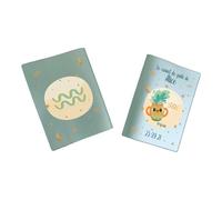 Protège carnet de santé personnalisé, idée cadeau personnalisable bébé, cadeau naissance original, Housse carnet de santé Signe Verseau - CL0019k (Nacré Kaki)