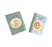Protège carnet de santé personnalisé, idée cadeau personnalisable bébé, cadeau naissance original, Housse carnet de santé Signe Lion - CL0019e (Nacré Kaki)