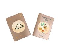 Protège carnet de santé personnalisé, idée cadeau personnalisable bébé, cadeau naissance original, Housse carnet de santé Signe Balance - CL0019g (Nacré Ambre)