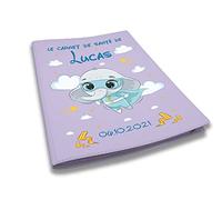 Protège carnet de santé personnalisé, idée cadeau personnalisable bébé, cadeau naissance original, Housse carnet de santé Mauve Éléphant Super Héros - CL0007c