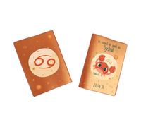 Protège carnet de santé personnalisé, idée cadeau personnalisable bébé, cadeau naissance original, Housse carnet de santé Signe Cancer - CL0019d (Nacré Orange)