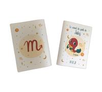 Protège carnet de santé personnalisé, idée cadeau personnalisable bébé, cadeau naissance original, Housse carnet de santé Signe Scorpion - CL0019h (Nacré Perle)
