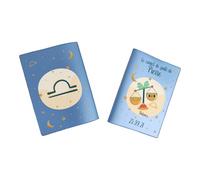 Protège carnet de santé personnalisé, idée cadeau personnalisable bébé, cadeau naissance original, Housse carnet de santé Signe Balance - CL0019g (Nacré Pétrole)