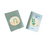 Protège carnet de santé personnalisé, idée cadeau personnalisable bébé, cadeau naissance original, Housse carnet de santé Signe Capricorne - CL0019j (Nacré Kaki)