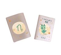 Protège carnet de santé personnalisé, idée cadeau personnalisable bébé, cadeau naissance original, Housse carnet de santé Signe Capricorne - CL0019j (Nacré Rose)