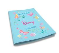 Protège carnet de santé personnalisé, idée cadeau personnalisable bébé, cadeau naissance original, Housse carnet de santé Papillons aquarelle - LC0001b (Bleu Ciel)