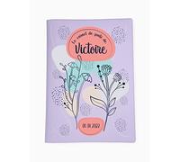 Protège carnet de santé personnalisé, idée cadeau personnalisable bébé, cadeau naissance original, Housse carnet de santé Fleurs - CL0056a (Mauve)