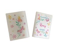 Protège carnet de santé personnalisé, idée cadeau personnalisable bébé, cadeau naissance original, Housse carnet de santé Papillons aquarelle - LC0001b (Nacré Perle)