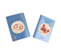 Protège carnet de santé personnalisé, idée cadeau personnalisable bébé, cadeau naissance original, Housse carnet de santé Signe Cancer - CL0019d (Nacré Pétrole)