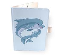 Protège Carnet De Santé Pour Bébé - Dauphin - Format A5 15x21 cm - Rabats Pour Ranger Les Ordonnances