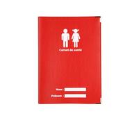Protège carnet de santé rouge fabrication Française simili cuir renfort métal aux angles porte étui enfants adultes