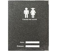 Protège carnet de santé scintillant gris foncé fabrication Française