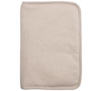 Trois Kilos Sept Protège carnet de santé bébé beige coton côtelé mixte zippé 17,5x25,5 cm