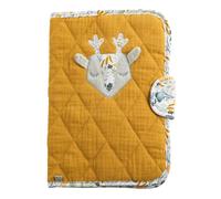 Protège carnet santé en coton moutarde - promenons nous jaune moutarde TU