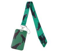 Protège-cartes transparent sur le thème des dessins animés avec cordon pour identification d'étudiant sur le lieu de travail et porte-clés