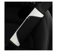 Protège-ceinture Couverture De Sangle D'épaule Ceinture Sécurité Voiture Tissu En Maille Tridimensionnelle Cuir Respirant D'assurance Automobile ceinture doux(White)