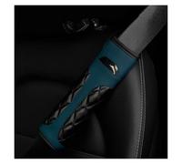 Protège-ceinture Couverture Universelle Protection Voiture En Cuir PU Fiber Carbone Cristal Décoration Ceinture Sécurité Brodée 1 Pièce ceinture doux(Blackish green)