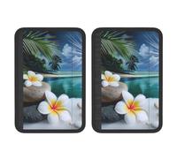 Protège-ceinture de sécurité auto doux imprimé fleurs tropicales et pierres zen (2 pièces), ajustable et respirant, protège votre cou et vos épaules. Compatible avec tous les véhicules.