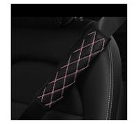 Protège-ceinture Housse Protection D'épaule Voiture En Cuir PU Noir 3D Décoration Ceinture Sécurité Brodée 1 Pièce/2 Pièces ceinture doux(BK pink 1PC)