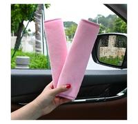 Protège-ceinture Kit De Housse Coussin Ceinture Sécurité Voiture Paquet Deux Sangle D'épaule Douce En Coton Noir ceinture doux(Pink)