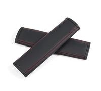 Protège-ceinture Pour Toyota pour HV pour YARiS pour RZ pour RC pour RS pour Prius 2 pièces en cuir Protection de ceinture de sécurité de voiture housses d'épaule ceinture doux(Black Red)