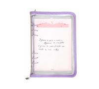 Protège-classeur - Couverture transparente à 6 anneaux avec fermeture éclair, organiseur de journal amovible au format A5 A6, design transparent | Solution de rangement durable pour l'école, les