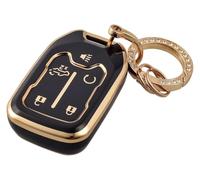 protège clé Voiture Étui pour Clé Télécommande De Voiture en TPU pour Chevrolet Silverado Sierra 1500 2500HD 3500HD Terrain Acadia 2020 2021 2022(Black Gold Ring)