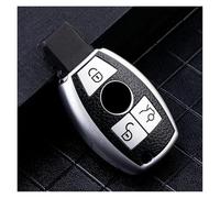 protège clé Voiture pour Benz ABCE GL S GLA GLK CLS Classe AMG W204 W205 W212 W463 W176 Étui pour Clé De Voiture en TPU(Type A Silver)