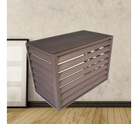 Protege climatiseur,couverture d'unité de climatization extérieure,Clôture pour cacher le climatiseur,Anti-poussière et étanche, Convient pour l'unité extérieure du climatiseur(Color:Brown flat roof,S