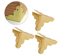 Protège-Coin Décoratif 12pcs Métal Protection Bords Ancien Style Installation Facile Gold pour Bureau Boîte Cadeau Bijoux Armoires Tables Suitable for Cuisine Atelier