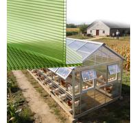 Protégé Contre Les UV/Isolants Couverture De Serre Tôle De Toit pour Abri De Jardin,4 Pièce, Panneau De Remplacement en Plastique Transparent(Green,50 * 39.4 * 0.39in)