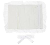 Protège-couverture de Livre en Tissu Blanc A5 Bandeau, Dentelle | Réutilisable, Lavable, Polyester Léger, Motif Fait Main, Sangle Incluse pour Collection Personnelle Style Aléatoire