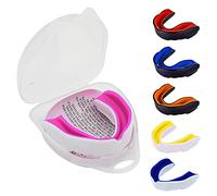 Protège-dents professionnel pour sports de contact, rugby, arts martiaux, karaté, rugby, MMA, boxe, hockey, football flexible pour jeunes et adultes (blanc/rose)