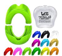 Protège-dents - Protège-dents pour enfants et jeunes - Pour sports de combat, rugby, football, hockey, Muay Thai, MMA, boxe, arts martiaux, basket-ball avec étui (8 ans et plus, vert fluo)